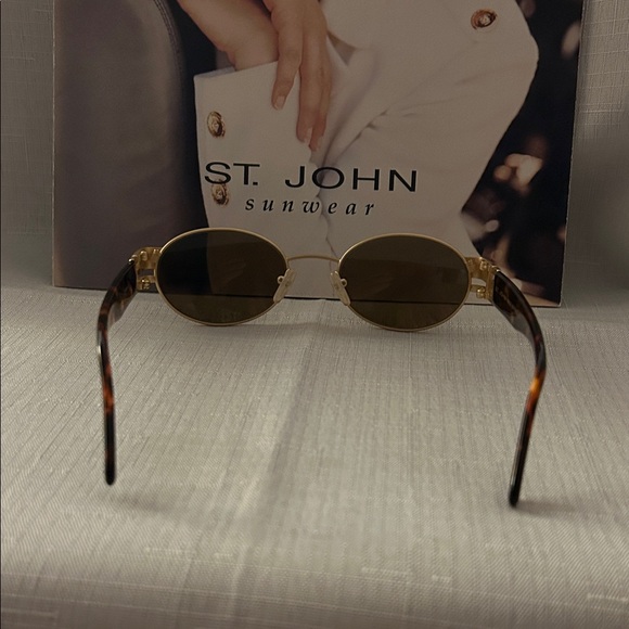 St. John Gold Oval Sunglasses. S-506 GLD - Picture 3 of 3